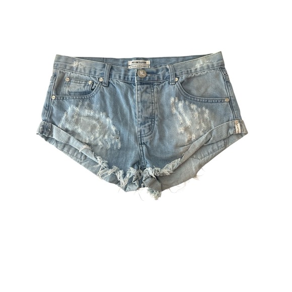 One Teaspoon Pants - One Teaspoon Bandits Shorts Women Size 27 Distressed/Frayed Twisted Cuff Hem New